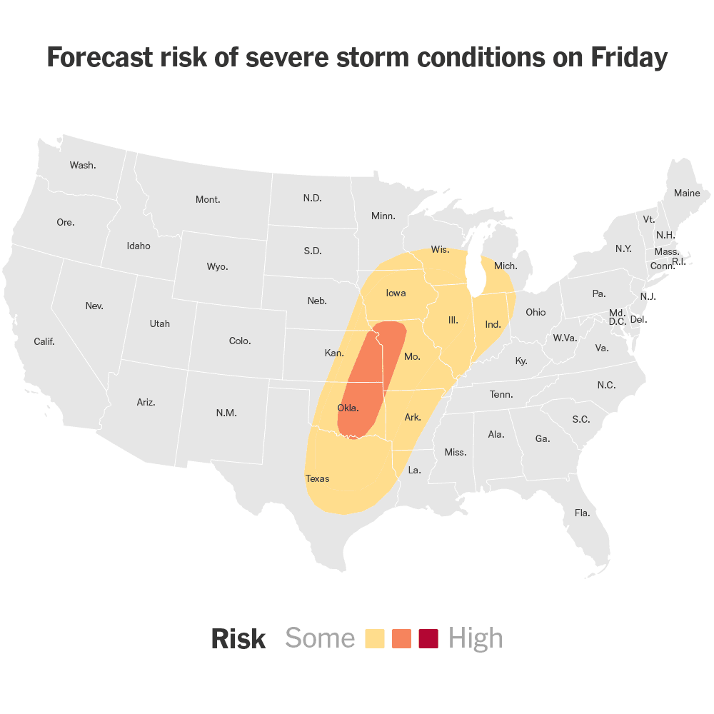 Wide Swath of the U.S. Faces Days of Severe Weather