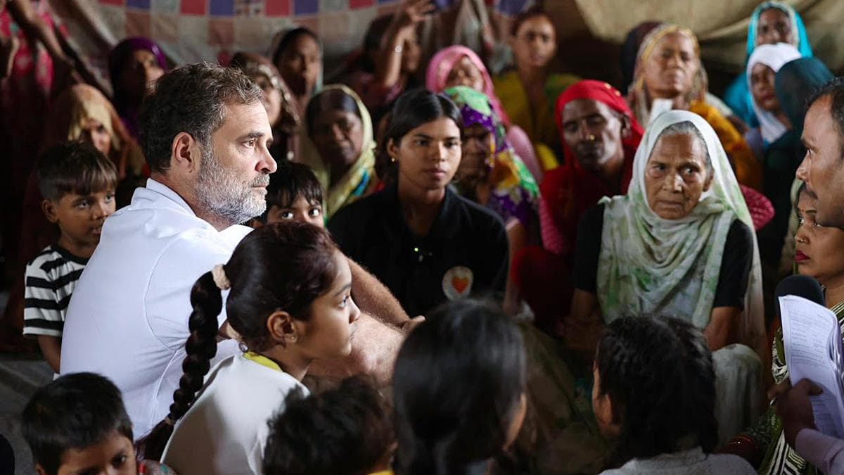 Rahul Gandhi visits JJ cluster in Bela Estate, questions deletion of voters’ names from SIR draft roll