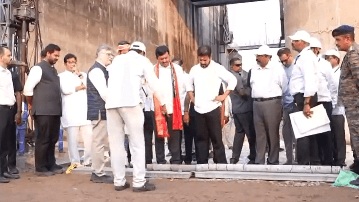 Telangana CM Revanth lays foundation stone for redevelopment of Kaleshwaram temple, inspects Medigadda