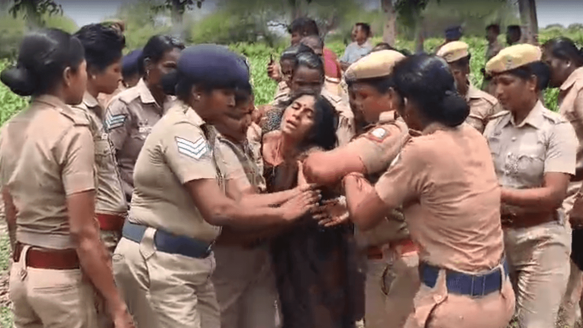 Woman farmer wails as over 100 trees felled for power tower in Kallakurichi